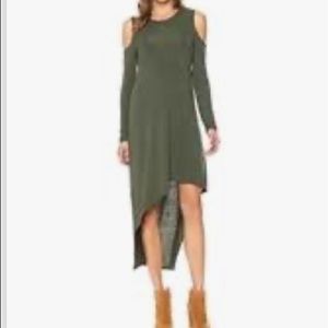 BCBGMaxazria Cold Shoulder Asymmetrical Dress